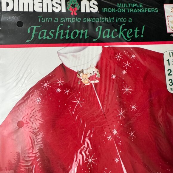 Dimensions Festive Felines Iron-On Transfer Kit Holiday Fashion 1992 Cats Kitten - Picture 6 of 8